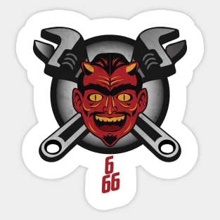 Vintage Mechanic Devil Sticker